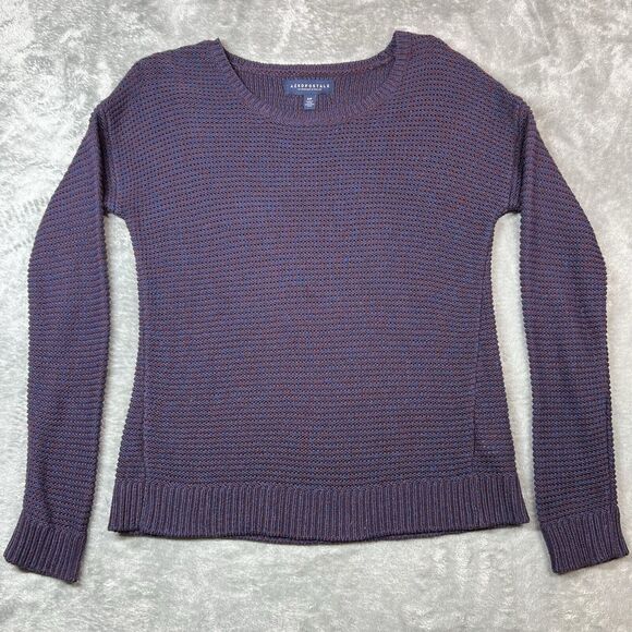 Aeropostale Sweater Women’s Small Purple Long Sleeve Round Neck Knit - Picture 1 of 7